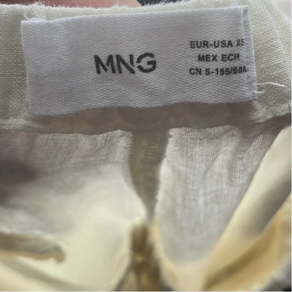 Mng 100% linen pants cream Color vacation light weight sz xs